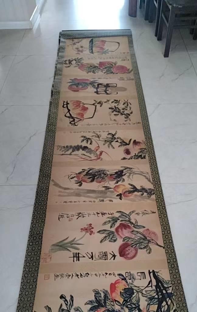 齐白石寿桃卷(图1)